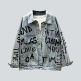 Allover-Print-Jeansjacke für Damen